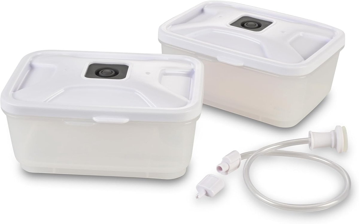 Vacumeerbare Lunchboxen Set (2x 600 ml) voor Langer Voedselbewaar