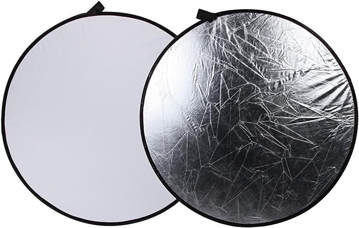 Reflector Disc - Fotografie Accessoire - Licht Vormgeven - 2-in-1 Zilver Wit - 110 cm