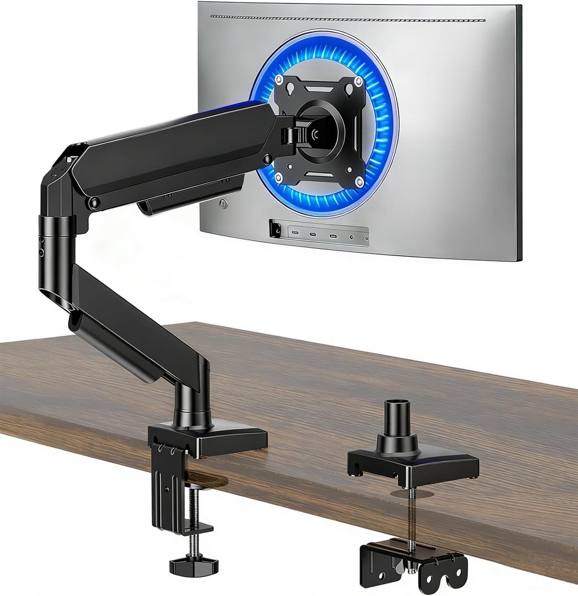 Monitor Bevestiging - Bureau Arm - Ergonomische Werkplek - Dubbele Montagemogelijkheid - 17-32 Inch - Zwart