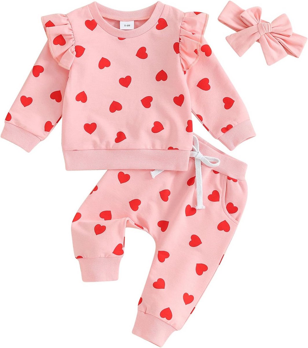 3-Delige Set Meisjes Kleding Herfst Winter: Sweatshirt, Broek en Hoofdband voor Peuters en Baby's