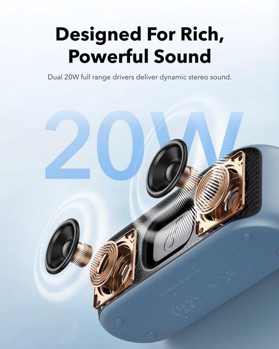 Draagbare Bluetooth Speaker - Draadloze Speaker - Muziek Luisteren Buiten - Hi-Res Audio - 18.4 cm - Zwart — afbeelding 4