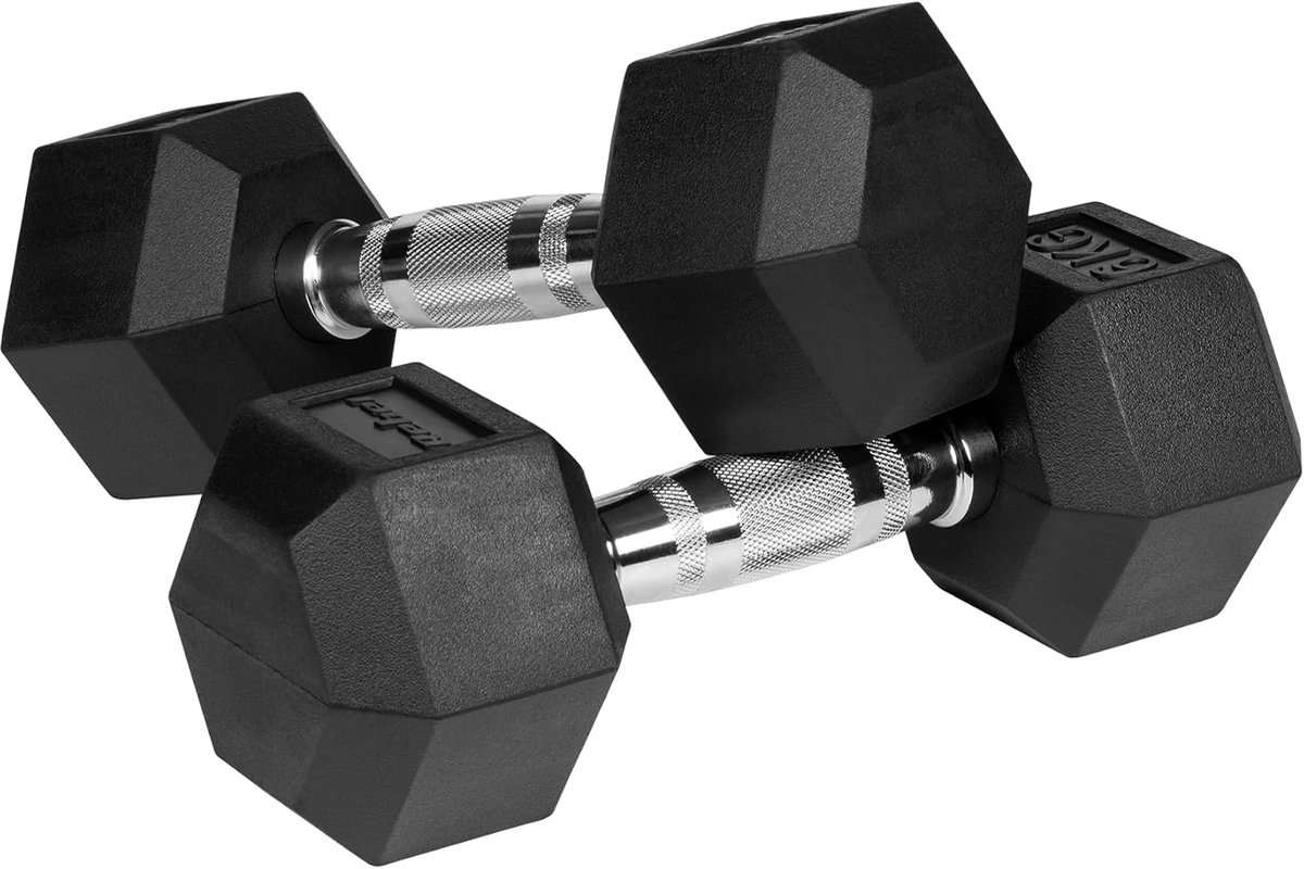 Set van 2 Halters met Rubberen Grip - 6 kg per Stuk