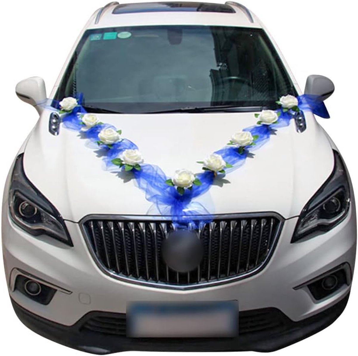 Luxe Witte Bloemendecoratie Set voor Bruidsauto Versiering