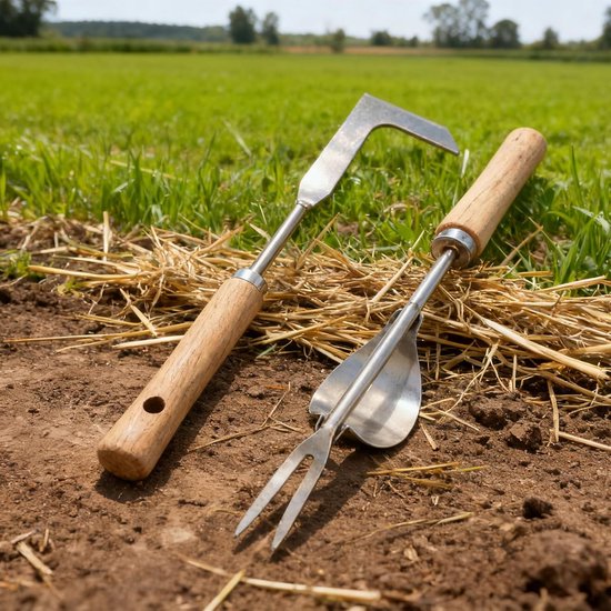Onkruidstekerset - 2 Delige Onkruidverwijderaar met Houten Handvat voor Voegen en Mos van Merkloos	 — afbeelding 3