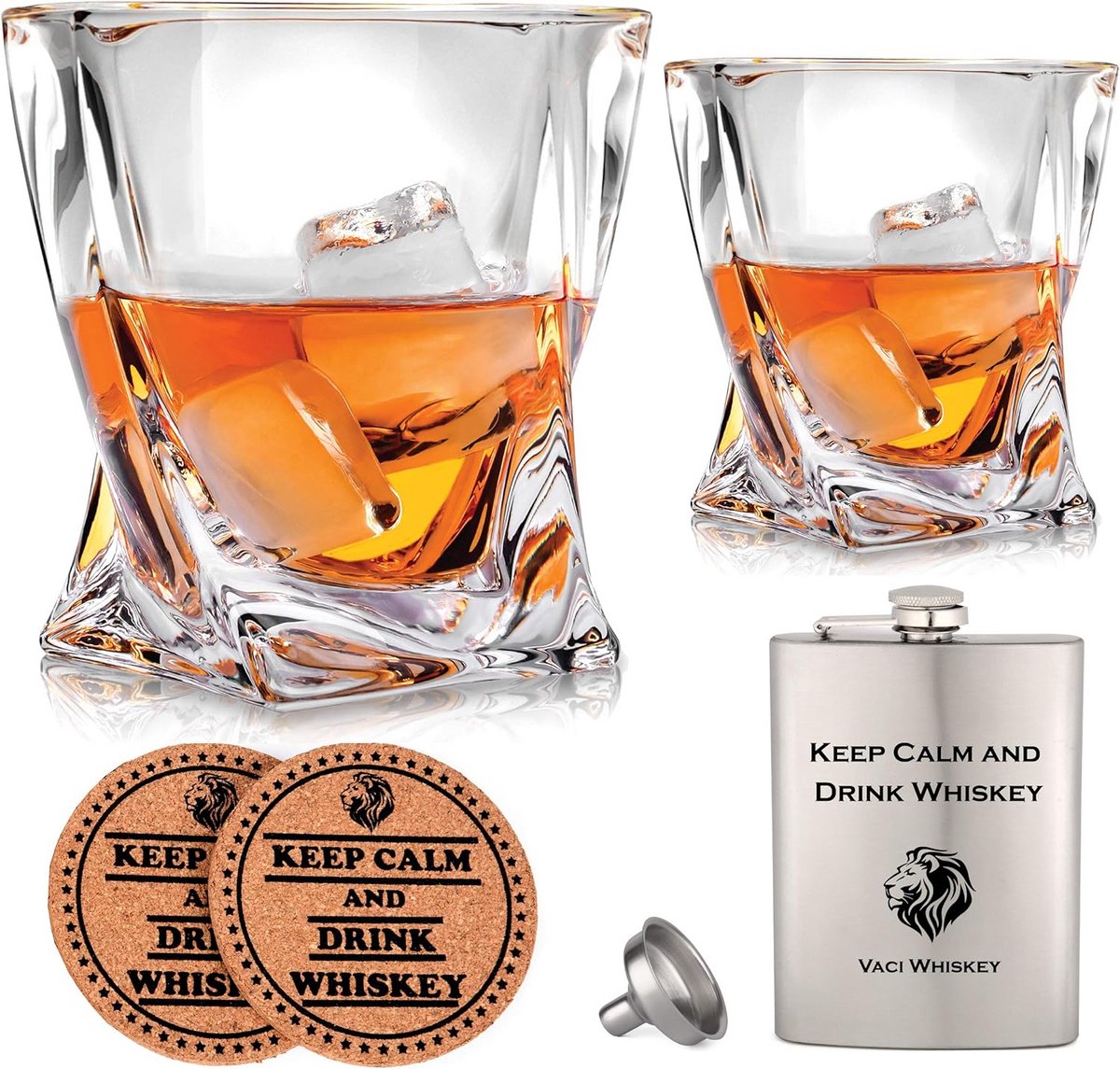 Luxe Kristallen Whiskeyglazen Set van 2 - Stoere Tumblers