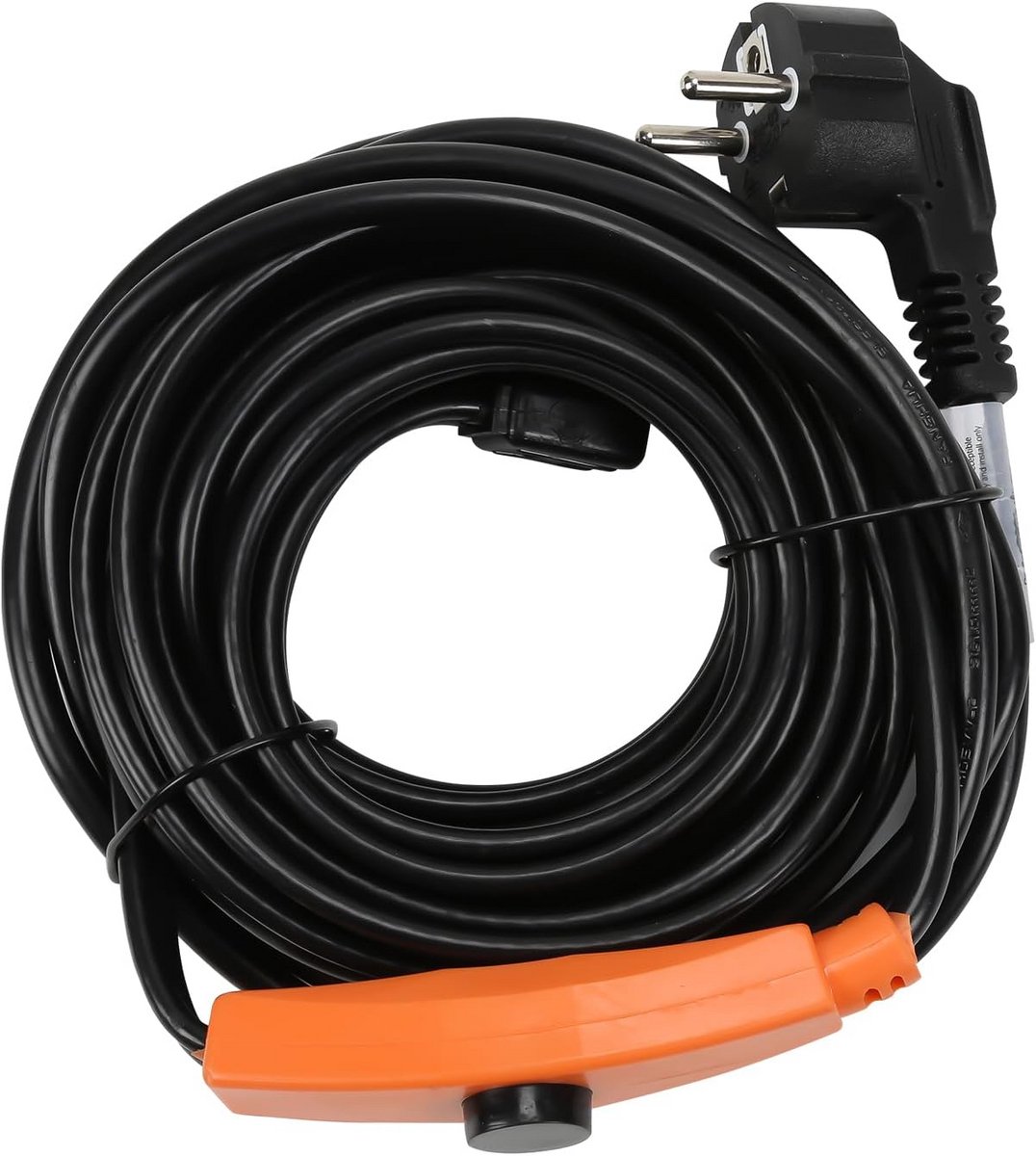 Verwarmingskabel met thermostaat voor vorstbescherming van waterleidingen, 18 meter