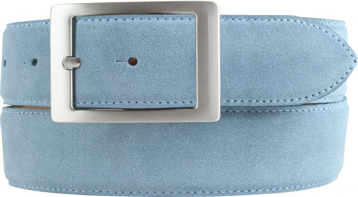 Suède Herenriem met Dubbele Gesp 4 cm Breed