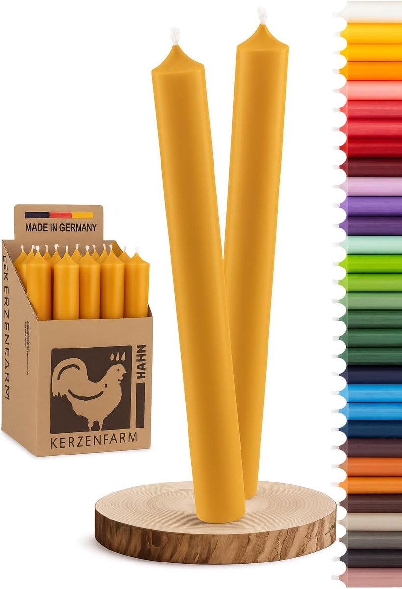 Set van 10 Stearine Stompkaarsen - Okergeel Roestkleur - Decoratie voor Tafel, Bruiloft en Feest