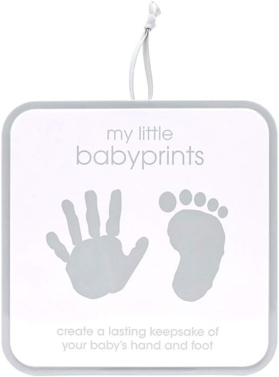 Voetafdruk- en handafdrukset voor baby's in vierkante bewaardoos