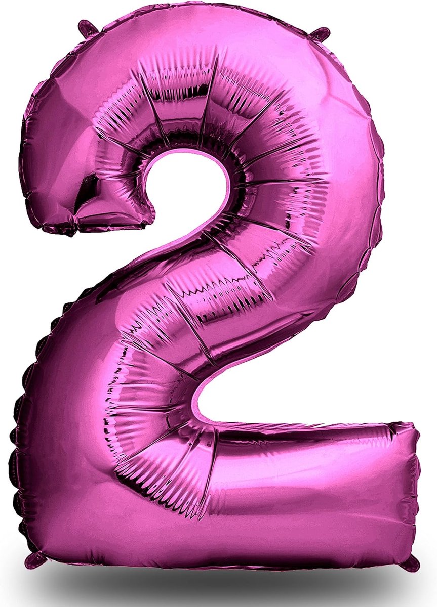 XXL Verjaardagsballon Roze Cijfer 2 - 101 cm Folieballon voor Feestdecoratie