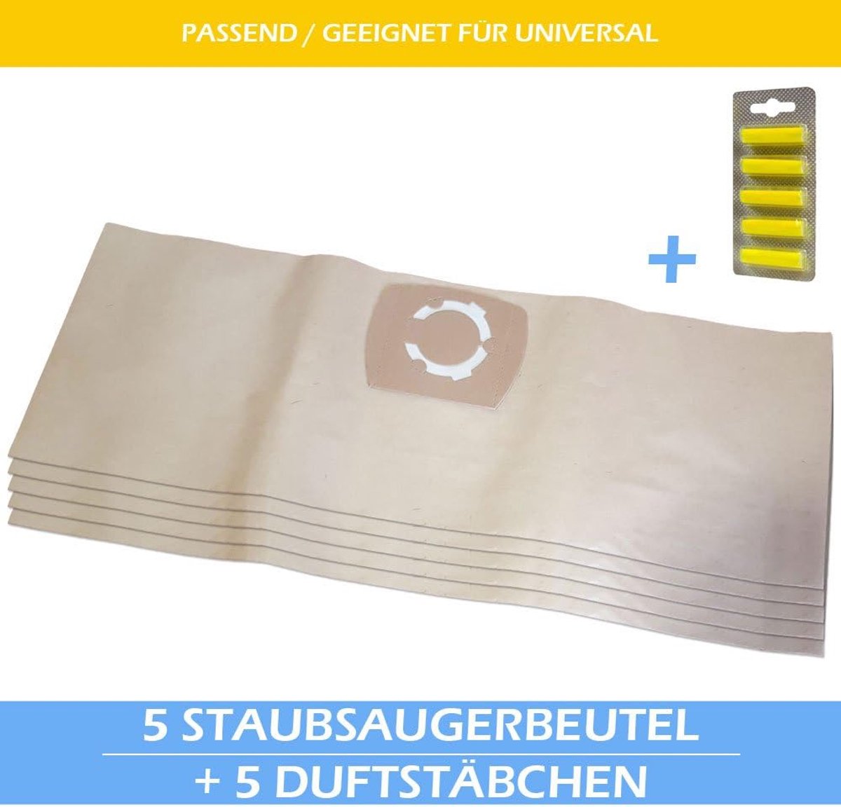 5 Stofzuigerzakken Set & 5 Geurstokjes Compatibel voor diverse Stofzuigermodellen