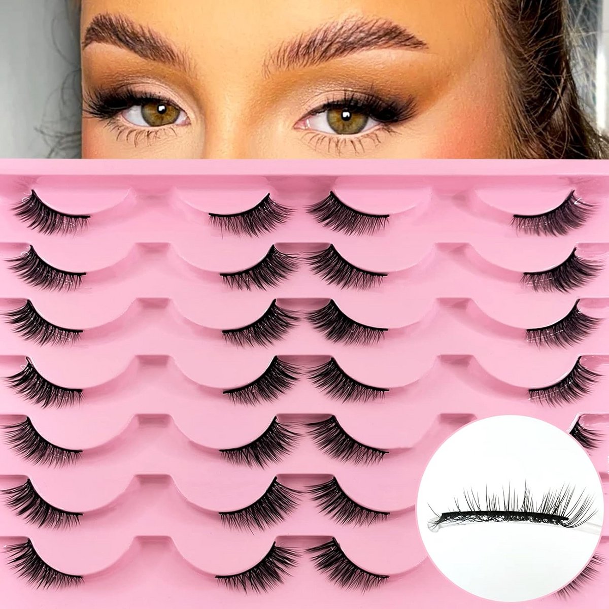 14 Paar Nep Wimpern - Korte Kattenoog Stijl - Natuurlijke & Herbruikbare Volumewimpers