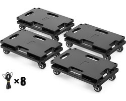 Verrijdbare Dolly Set (4 Stuks) - Stevig Transportkarretje met 4 Wielen voor Zware Meubels en Piano's - Max. 200 kg
