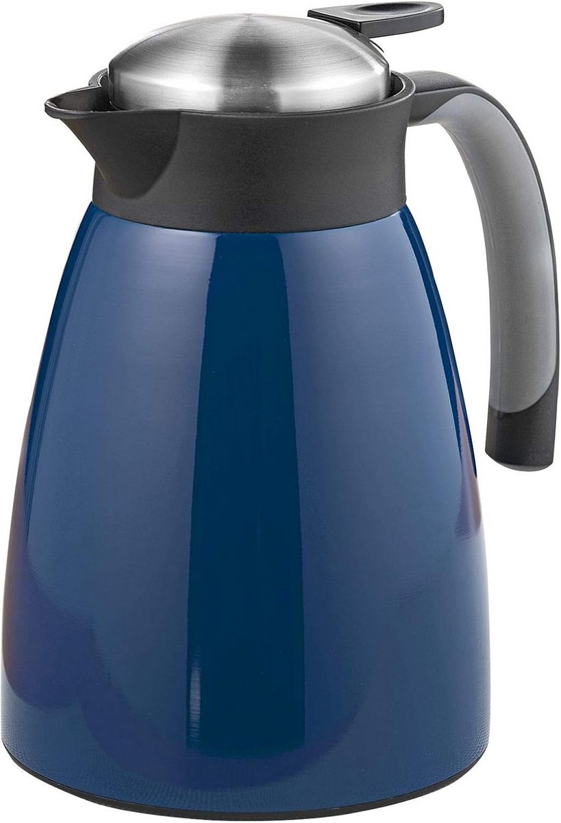 RVS Thermoskan Blauw 1 Liter Dubbelwandig Warmhouder