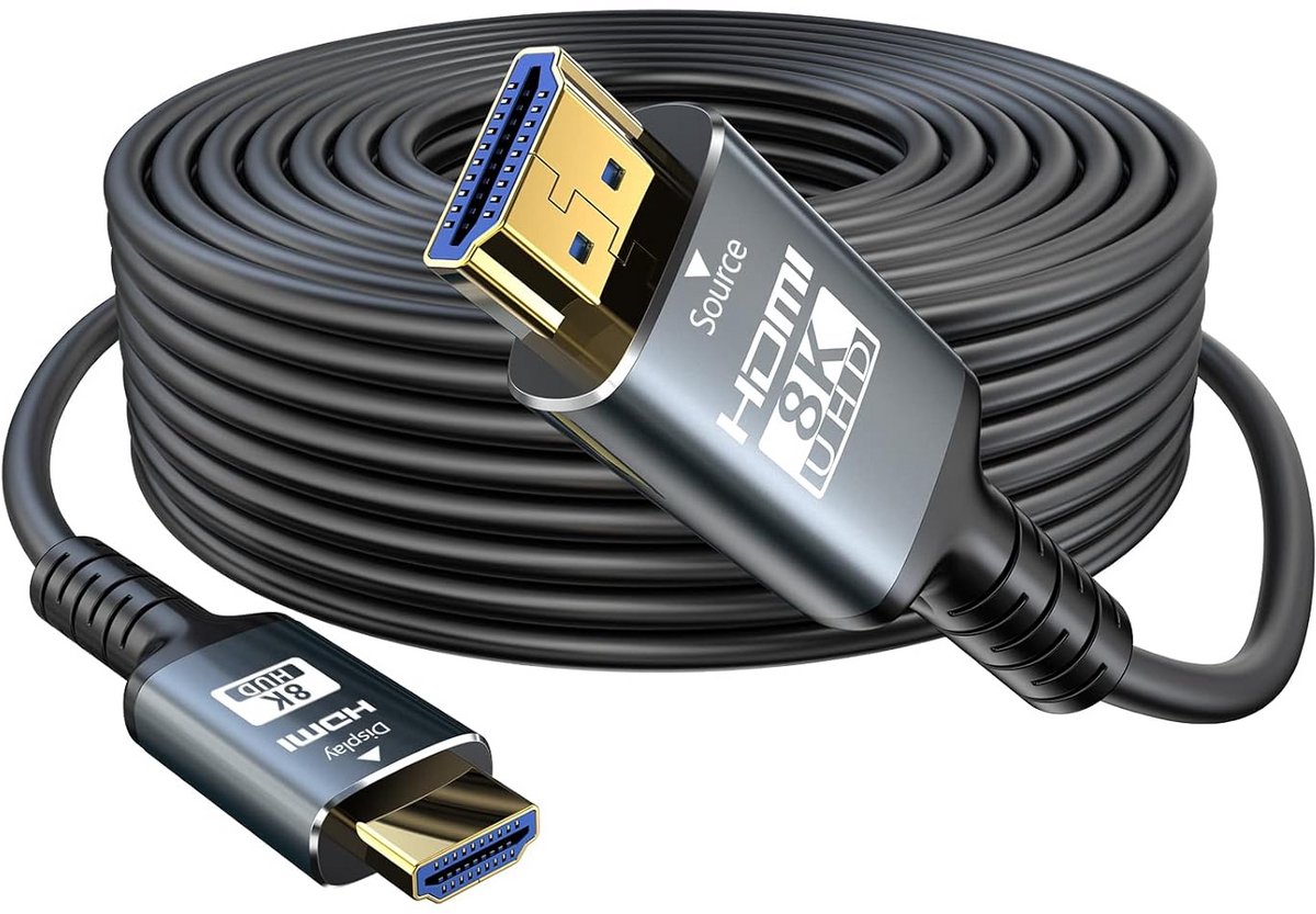 8K HDMI 2.1 Glasvezelkabel 23 Meter - 48 Gbps voor 8K@60Hz, 4K@120Hz, eARC en Gaming
