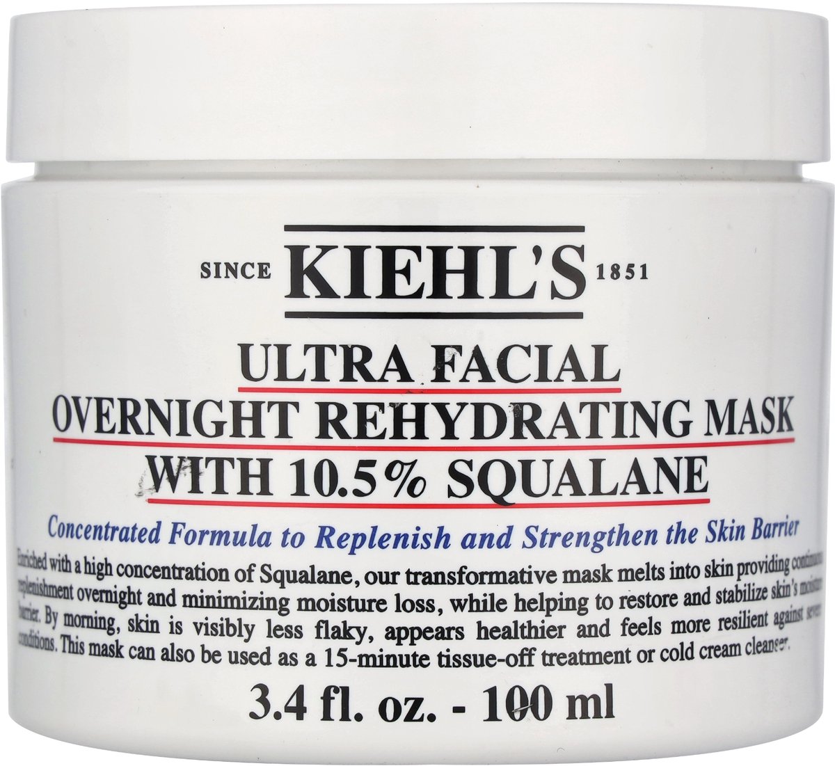 ULTRA FACIAL overnight rehydrating mask with 10.5% squalane 100 gr