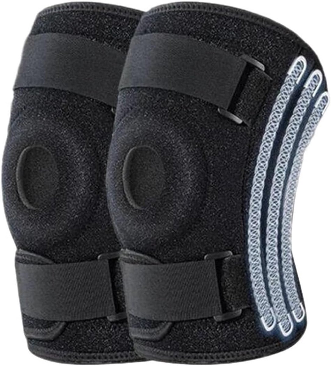 Sportieve kniebraces voor grote maten met verstelbare compressieveren, geschikt voor wandelen en bescherming van de knieschijf - 3XL/4XL [Geschikt voor 68-91 kg]