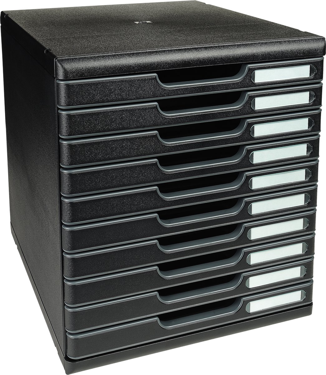 Exacompta Ladenbox MODULO A4 - 10 gesloten laden - Zwart - 302414D