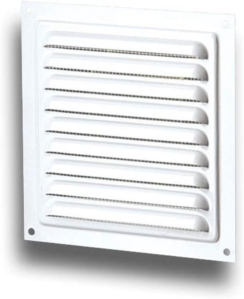 Weerbestendig ventilatierooster wit 150x150mm voor in- en uitlaatopeningen