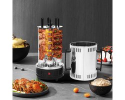 Verticale Elektrische Grill 1000W – Draaispit Grill met 6 Spiesen – Rookvrije Kebab & Shoarma Grill…