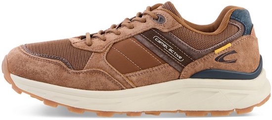camel active Sneaker van nubuck en textielmix met comfortabele zool - Maat menswear-47 - Cognac