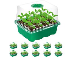 10 Pack Seed Starter Trays - Moisture Adjustable Seedling Tray Set for Easy Plant Growth