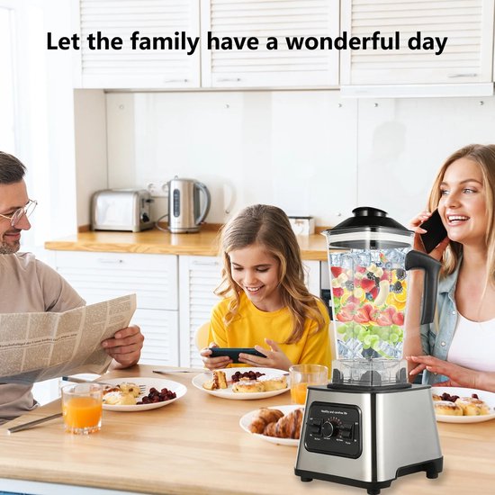 Allero Blender - Blender Smoothie - Blenders - 6000W - 2-in-1 - 2,5 Liter - 4 RVS Messen - 9 Snelheden - Ook Bevroren - 220V van Merkloos — afbeelding 4