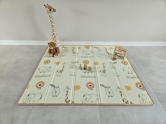 Baby dubbelzijdig speelkleed 180*200*1,5cm - extra breed - lichtgewicht foam - opvouwbaar- dubbelzijdig speelkleed - met luxe afwerking - en met opbergtas van Merkloos — afbeelding 2