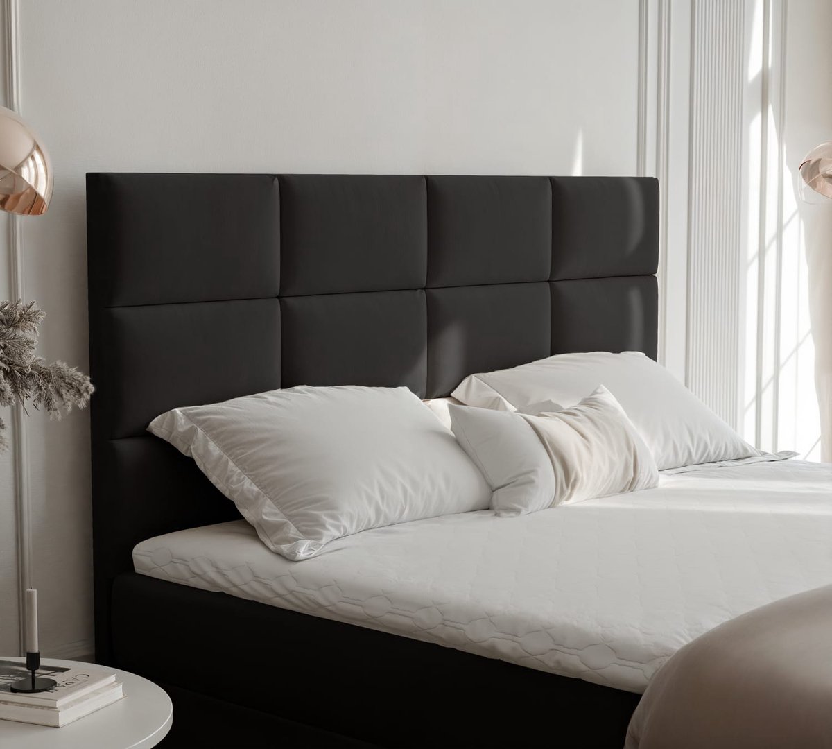 Zetelsenbedden Boxspring Leno - 180x200 - Donkergrijs Structuurstof thumbnail 5