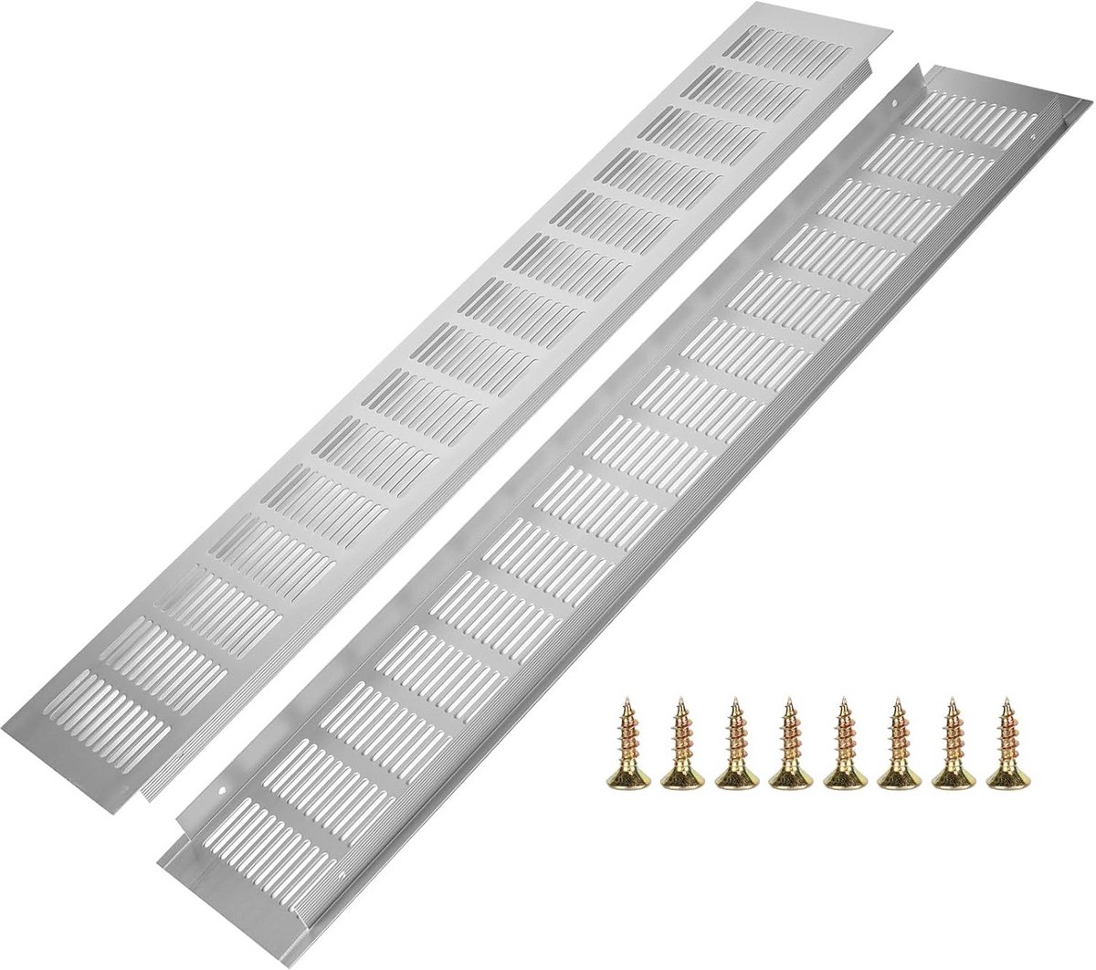 Ventilatieroosters Set van 2 | Aluminium Rechthoekig voor Badkamer, Keuken, en Woonkamer | 100mm x 600mm