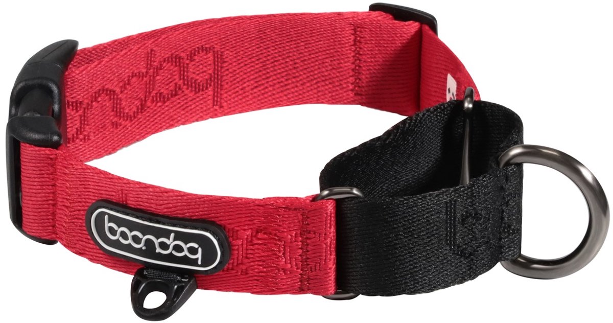 Boondog – Martingale Halsband Hond – Red – Maat M – Anti-Trek – Zacht Webbing