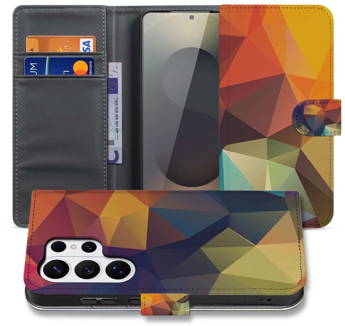 Bookcase Samsung Galaxy S26 Ultra Polygon Kleur met Magnetische sluiting