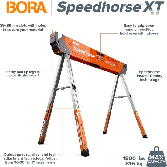 Verstelbare Zaagbok met Metaal Top - 30-36 Inch Hoogte, 2 Stuks Heavy Duty Constructie van Excel — afbeelding 5