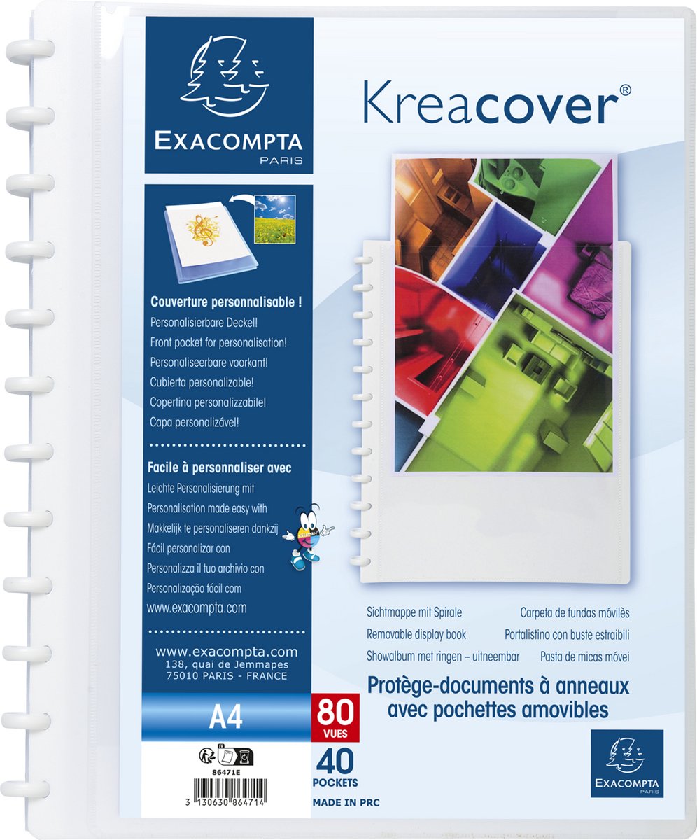 Exacompta 86471E 4x Prot. doc. amovible
