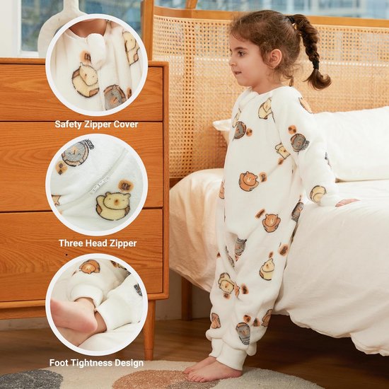 Slaapzak met voeten voor baby's en kinderen, winter, flanel, lange mouwen, 0-6 jaar van Merkloos — afbeelding 2