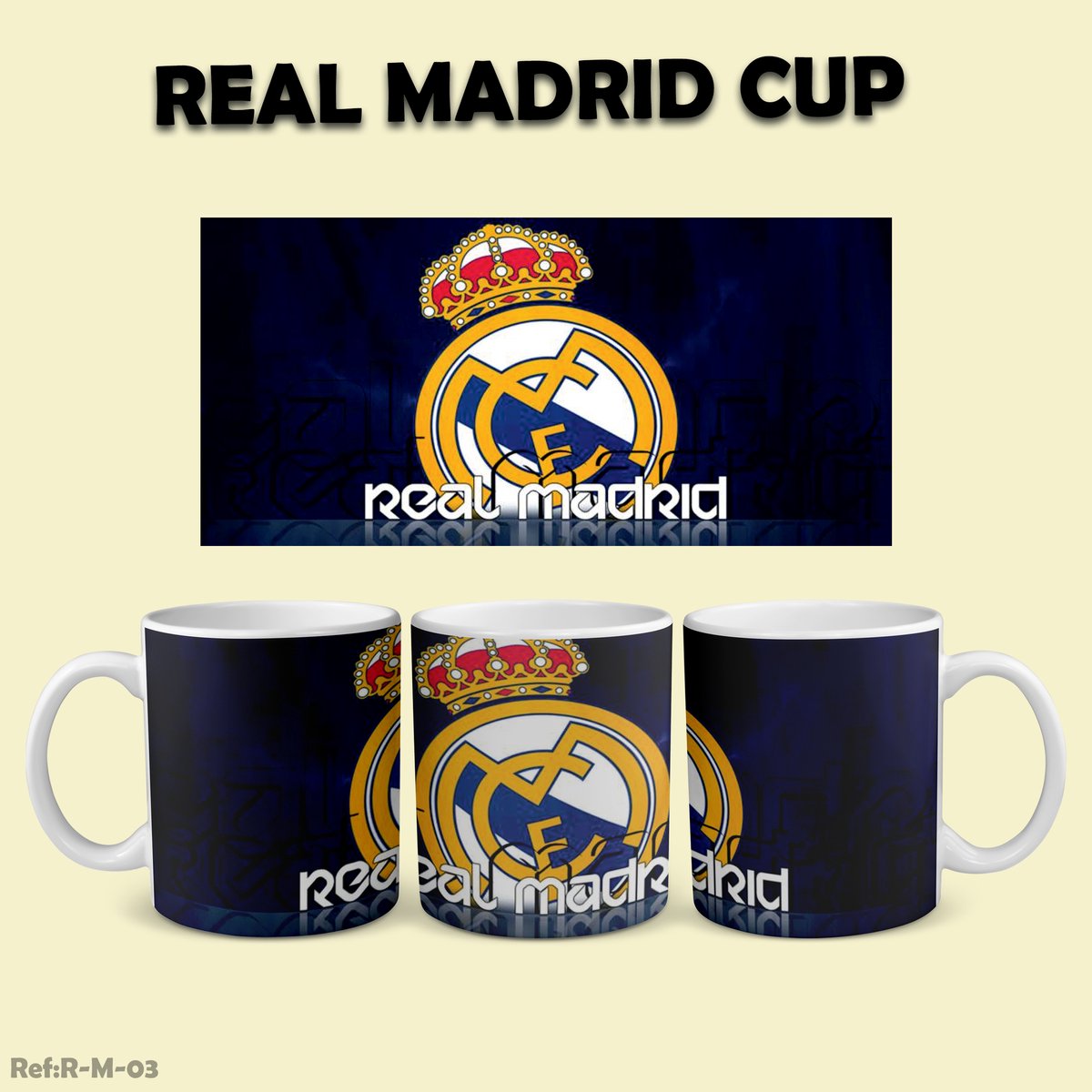 Real Madrid Voetbal Mok High quality print 325 ml - Coffee Mug - Football Gift Real Madrid Official Logo Cup – Football Fan Mug, Ceramic Coffee Cup for Madridistas