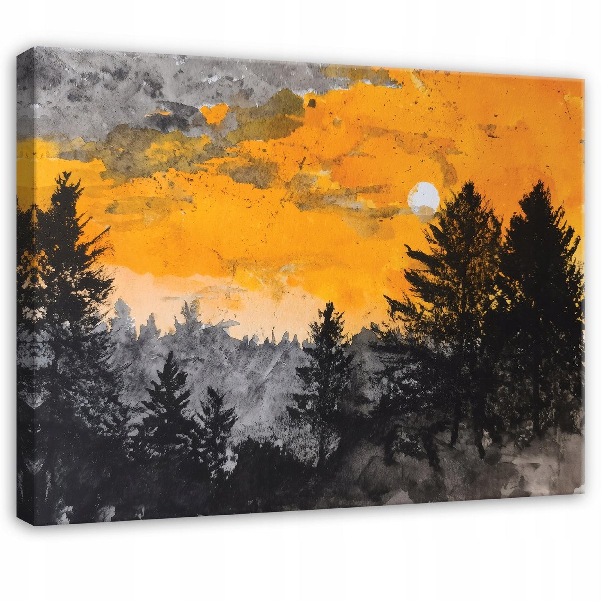 WALLARENA Schilderij op canvas - 40x30 cm - abstract landschap met beton - Geschikt voor slaapkamer en woonkamer Veelkleurig