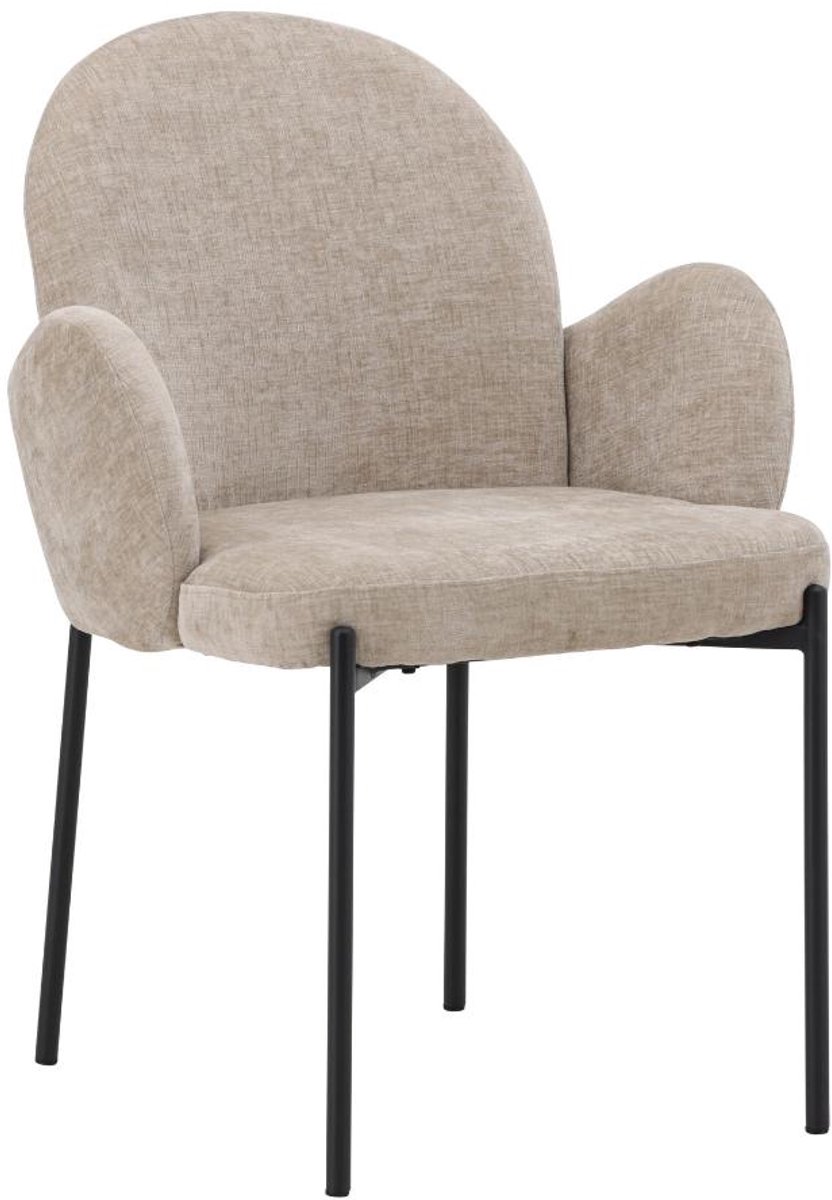 Blom eetkamerstoel met armleuningen beige, zwart.