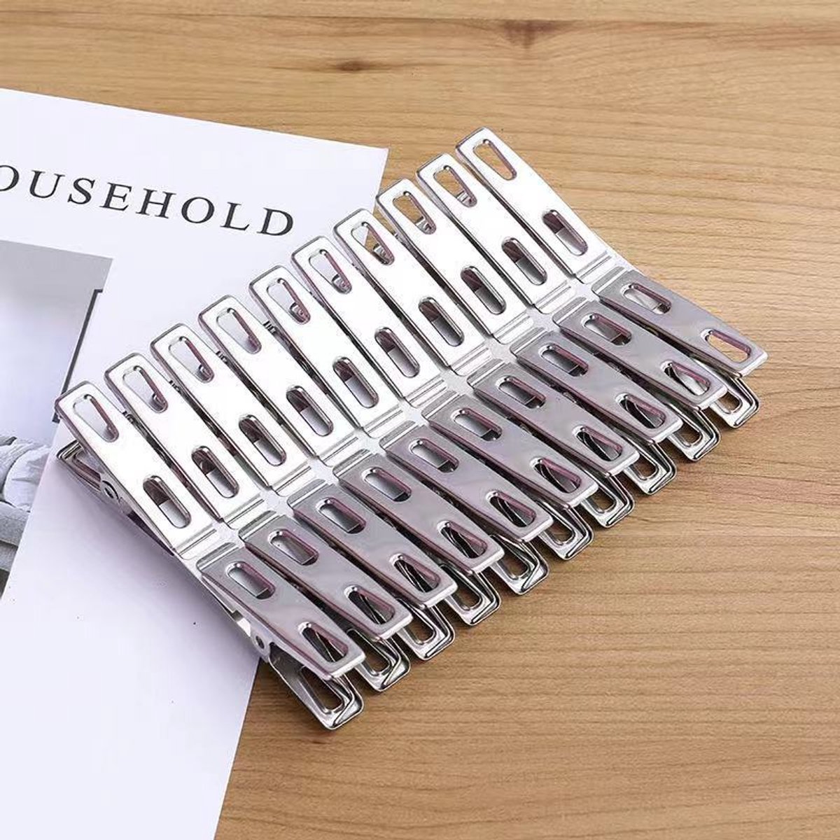 Handdoekclips-60 stuks-metalen wasknijpers-roestvrijstalen wasknijpers voor het drogen van sokken-ophangclips-stevige wasknijpers-metalen clips voor knutselprojecten