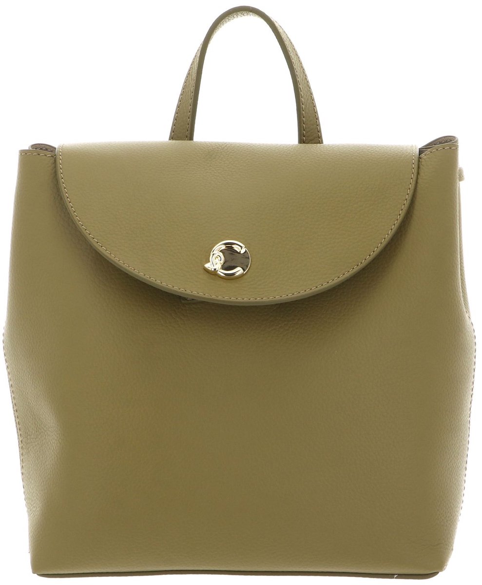 COCCINELLE Leren rugzak Nikla Mini Bag Double Grainy Leather Seagrass / Sandshell kaki
