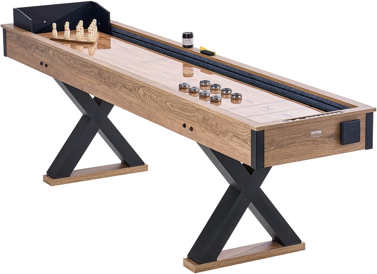 VEVOR Sjoelbaktafel 2 In 1 Shuffleboard Bowling Combo-Spelset 274 Cm