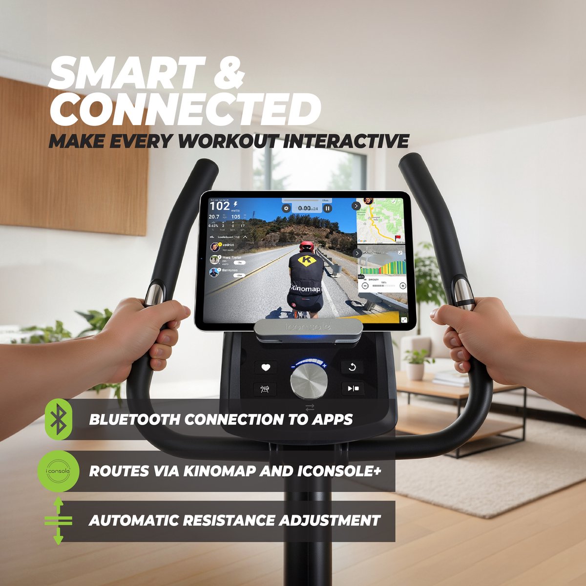 VirtuFit HTR300i Hometrainer - 48 Weerstandsniveaus - 43 Programma's - 7 kg Vliegwiel - 150 kg - Bluetooth - Kinomap, Zwift & iConsole+ thumbnail 4