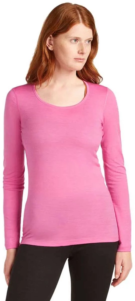 Icebreaker Merino 200 Oasis Scoop Lange Mouwen Basislaag Roze M Vrouw