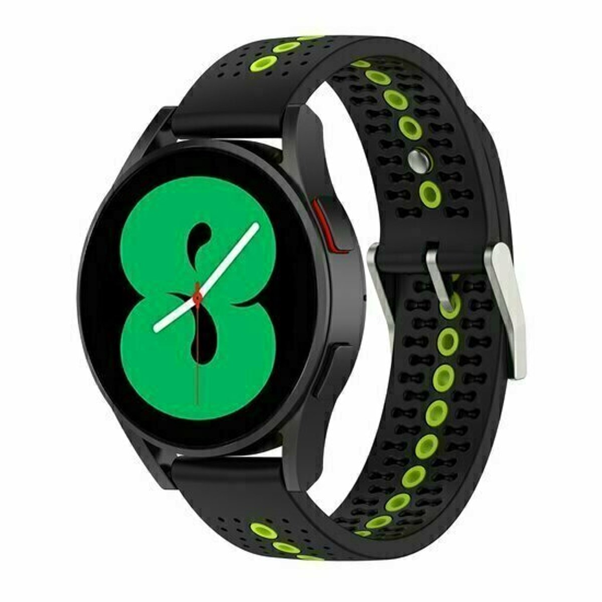 By Qubix - Dot Pattern siliconen bandje - Zwart met geel - geschikt voor Huawei Watch 5 - 46mm