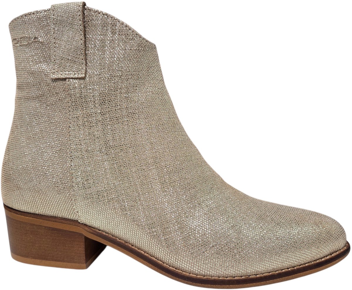 Roberto D'Angelo Plata Ninfea Beige Gold Enkellaarzen Beige Goud Leer Dames - Beige/Goud - 40