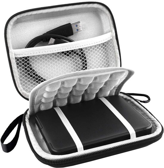 Ynkkvre - Harde Schijf Draagtas - Opberghoes - Powerbank Organizer - Waterafstotende Beschermhoes - Schokbestendig Ontwerp Voor 1-6 TB 2.5" HDD/SSD - 1 Stuk - Zwart van Ynkkvre — afbeelding 4