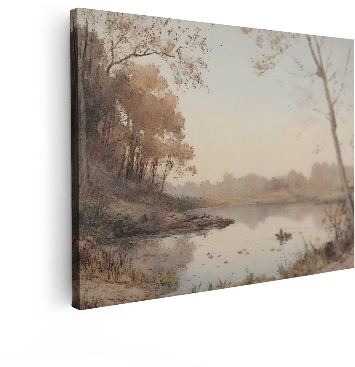 Artaza Canvas Schilderij Herfst Landschap - 120x90 cm - Wanddecoratie Natuur - Muurdecorat