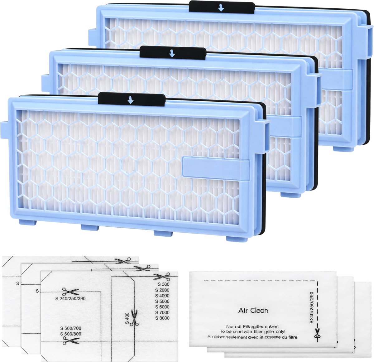Filters voor Miele-compatibele stofzuigers Compact C1 C2 Complete C2 C3 Serie S4 S5 S6 S8 SA-SF 50 SF-AA 50 [Set van 9] Phonillico®