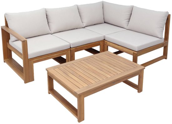 sweeek - Ensemble de jardin modulaire en bois d'acacia 4 places - tula