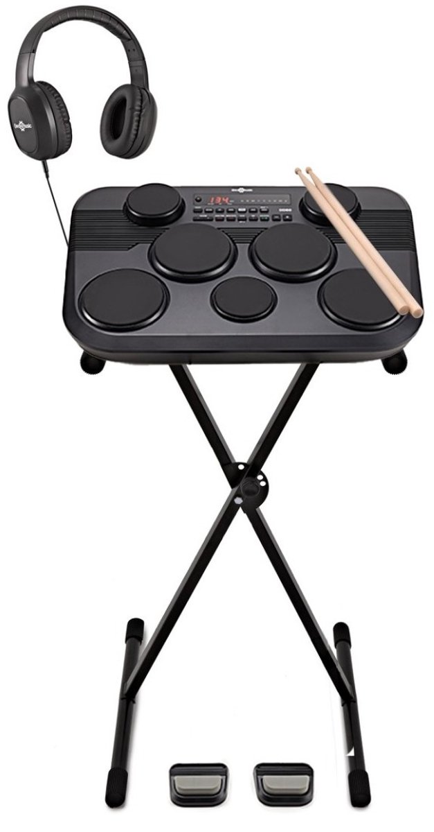 DD80 Draagbaar Elektrisch Drumstel Pads van Gear4music, Statief & Koptelefoon Pack